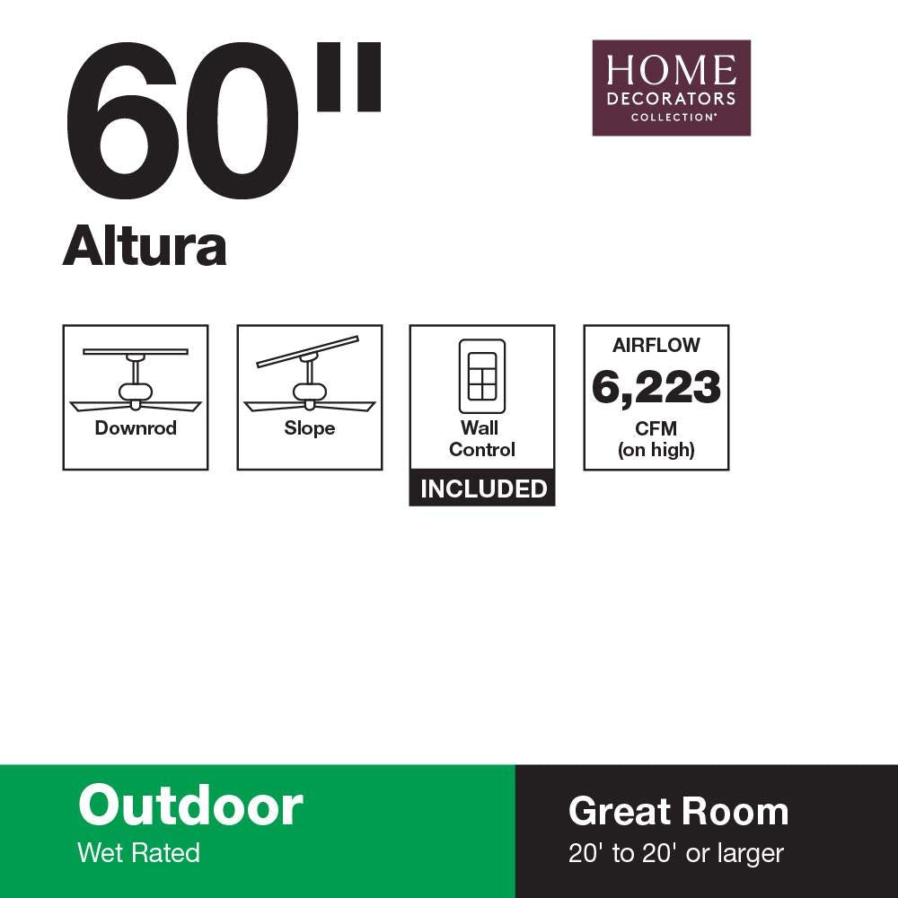 Home Decorators "Altura" 60" Outdoor Oil Rubbed Bronze Ceiling Fan