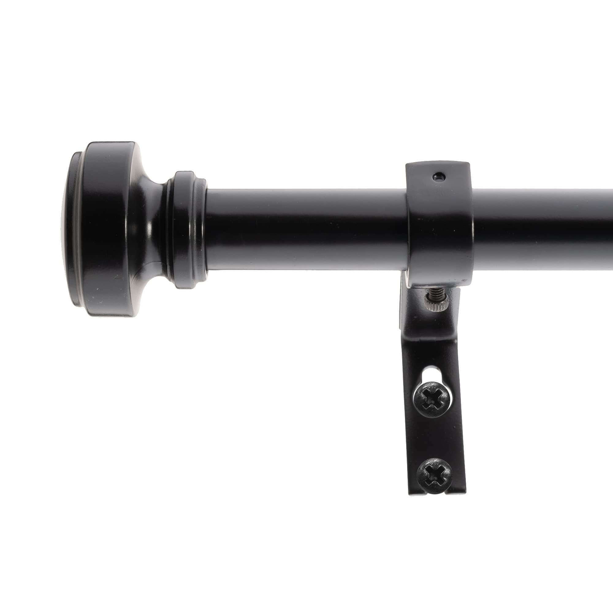 Decopolitan 3/4" Knob Cap Bay Window Curtain Rod Set, Black Oil