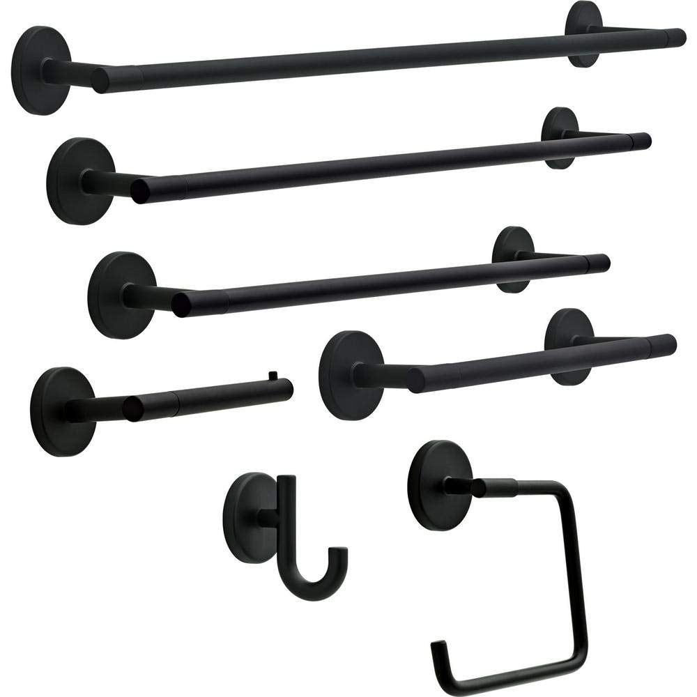 Delta Lyndall Single Post Toilet Paper Holder in Matte Black