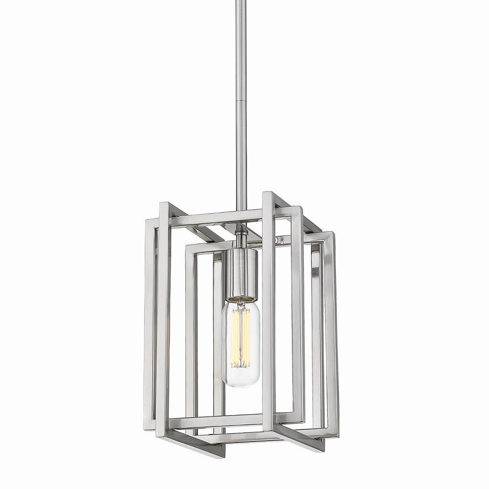 Golden Lighting 6070-M1L BLK-PW One Light Mini Pendant, Black