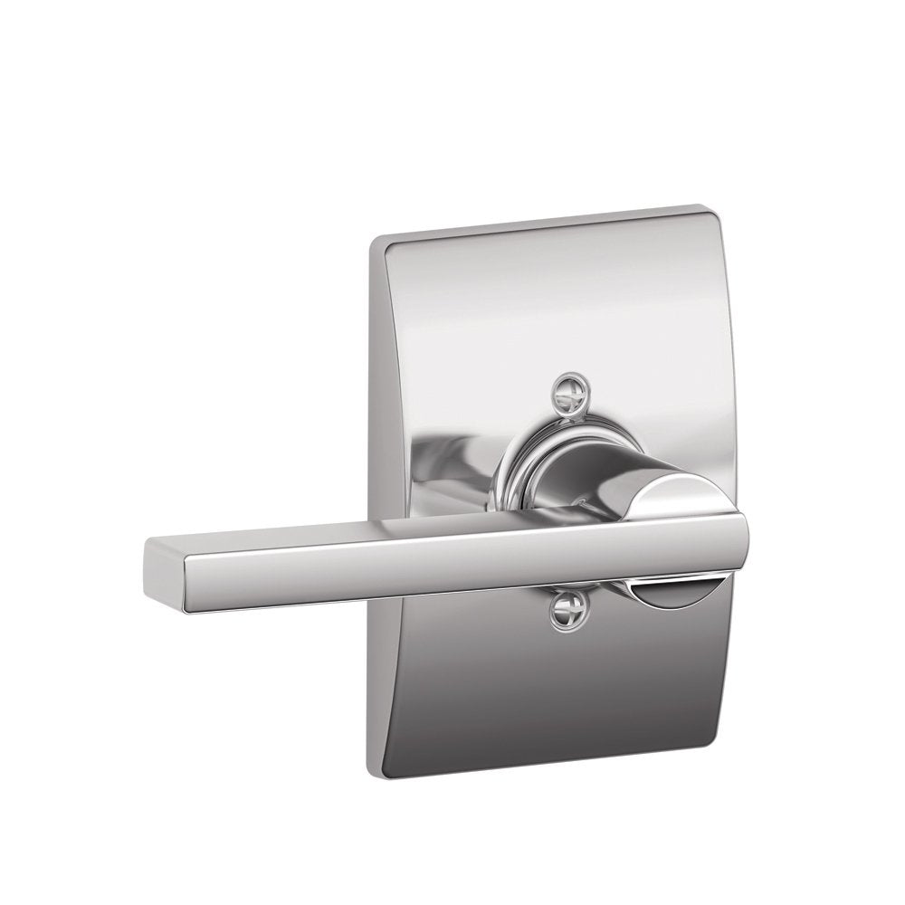 SCHLAGE Latitude Lever with Century Trim Non-Turning Lock, Bright Chrome (F170 LAT 625 CEN)