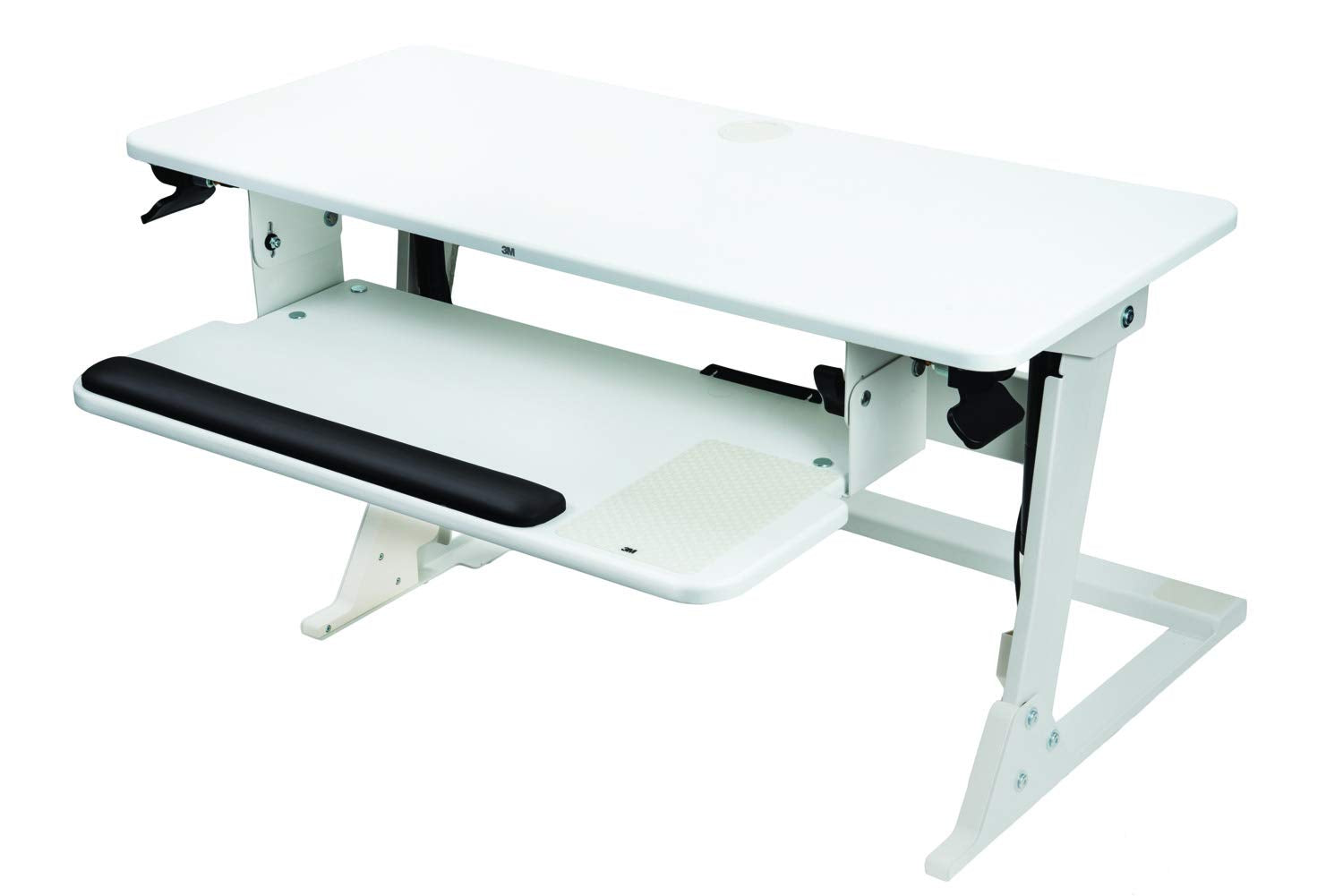 3M Precision Standing Desk, 35.4" x 23.2" x 6.2" to 20", White