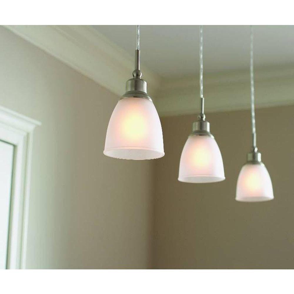 Commercial Electric 1-Light Brushed Nickel Mini-Pendant (3-Pack ) - Like New