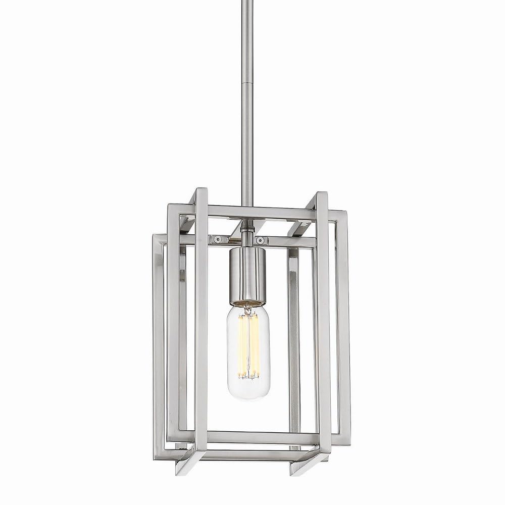 Golden Lighting 6070-M1L BLK-PW One Light Mini Pendant, Black