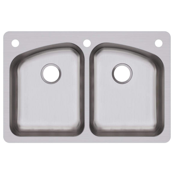 Elkay DPXSR233223 Dayton Equal Double Bowl Dual Mount Stainless Steel Sink