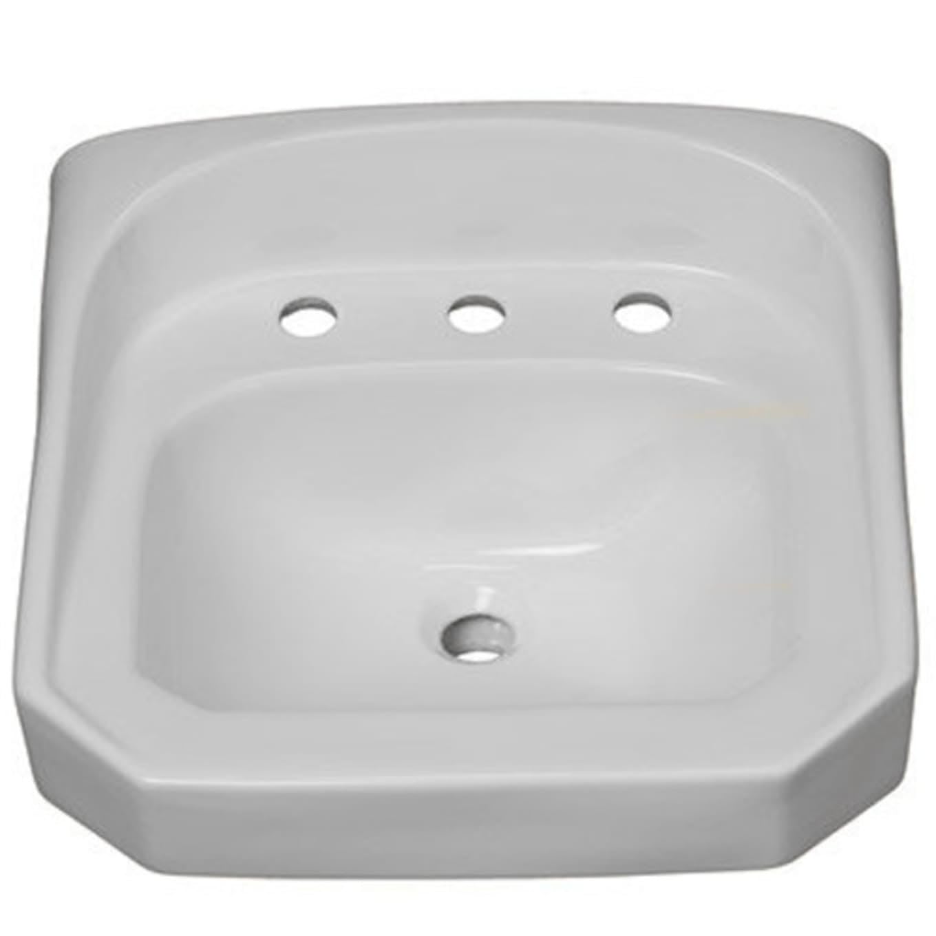 PROFLO PF5518WH PROFLO PF5518 20-5/8" Rectangular Vitreous China Wall Mounted Bathroom Sink with Overflow and 3 Faucet Holes at 8" Centers