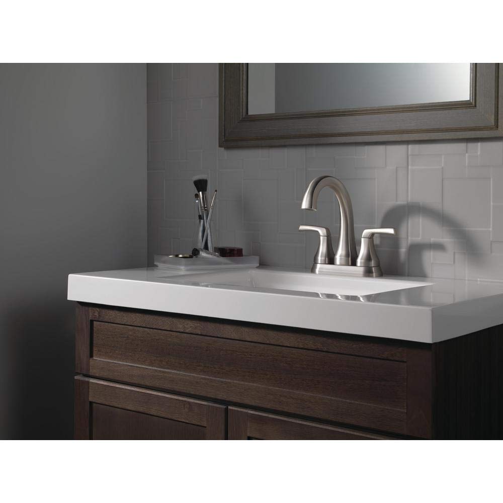 Delta 25770LF-SP Portwood 4 in. Centerset 2-Handle Bathroom Faucet in SpotShield Brushed Nickel