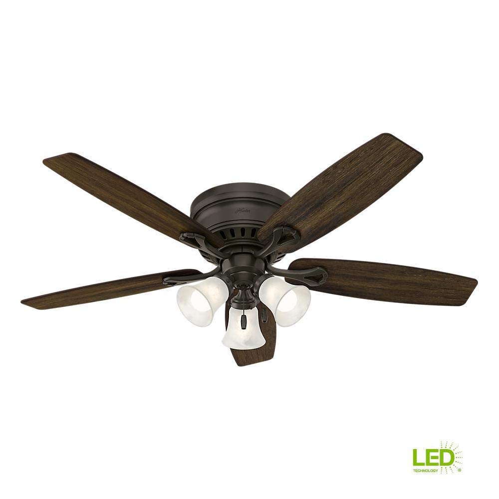 Hunter 52016 Oakhurst 52 in. LED Indoor Low Profile New Bronze Ceiling Fan