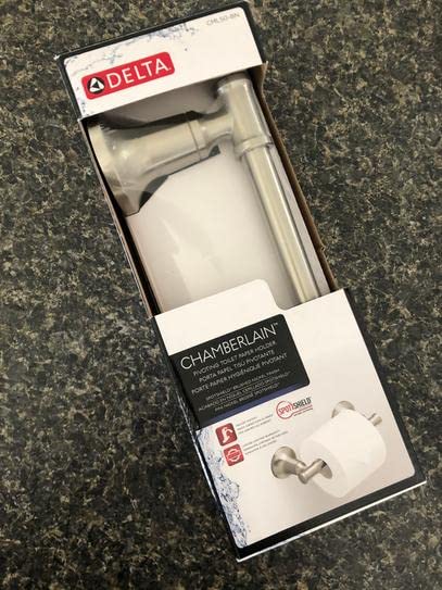 Delta Chamberlain Pivot Arm Toilet Paper Holder in SpotShield Brushed Nickel