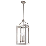 EGLO Westbury 4-Light Ceiling Pendant Hanging Lighting Fixture with Farmhouse Wood for Kitchen Island, Hallway, and Dining Room, 60W, 11-Inch, Brushed Nickel Finish, 11 in
