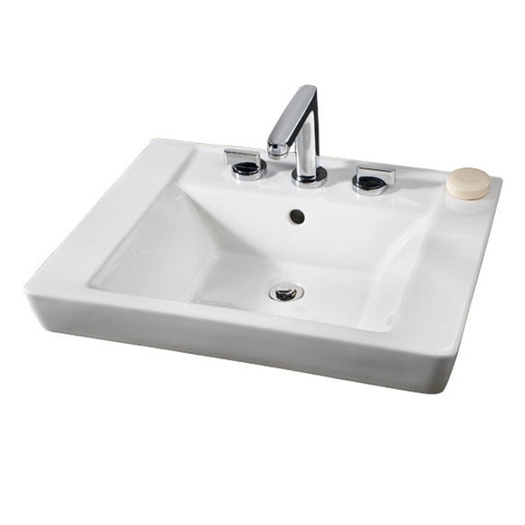American Standard 641001.222 Boulevard Ceramic Pedestal Rectangular Bathroom sink, 24