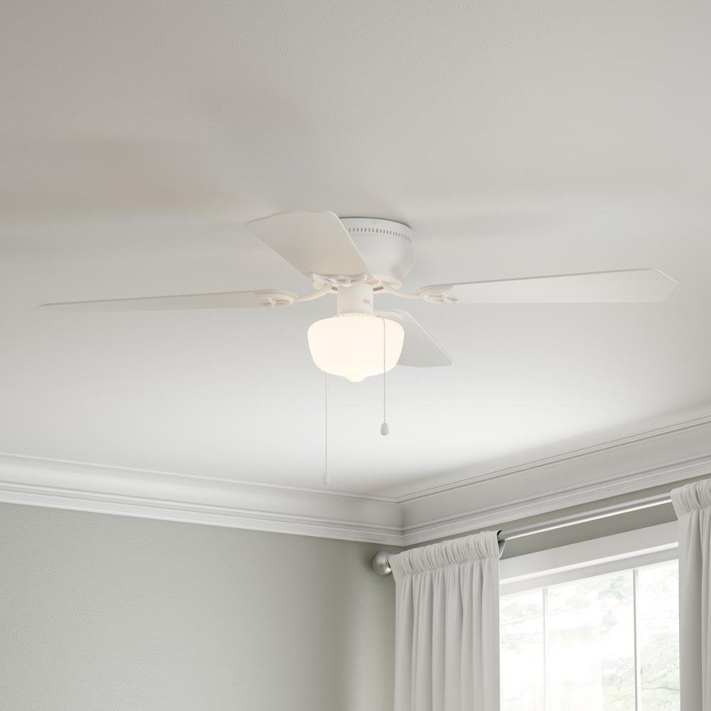 Hampton Bay UB42SWH-SH Littleton 42 in. Indoor White Ceiling Fan with Light Kit