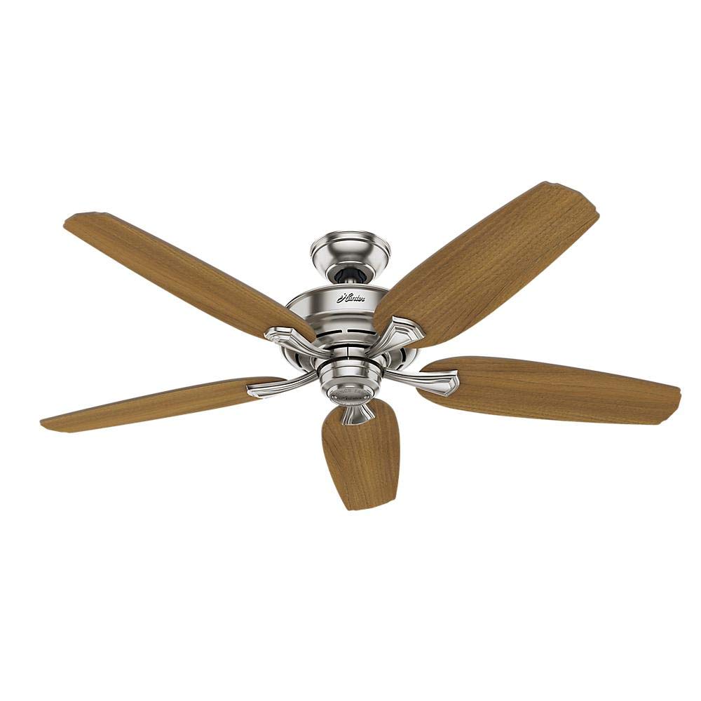 Channing 54 inch Hunter LED Indoor Easy Install Brushed Nickel Ceiling Fan with Hunter Express feature set