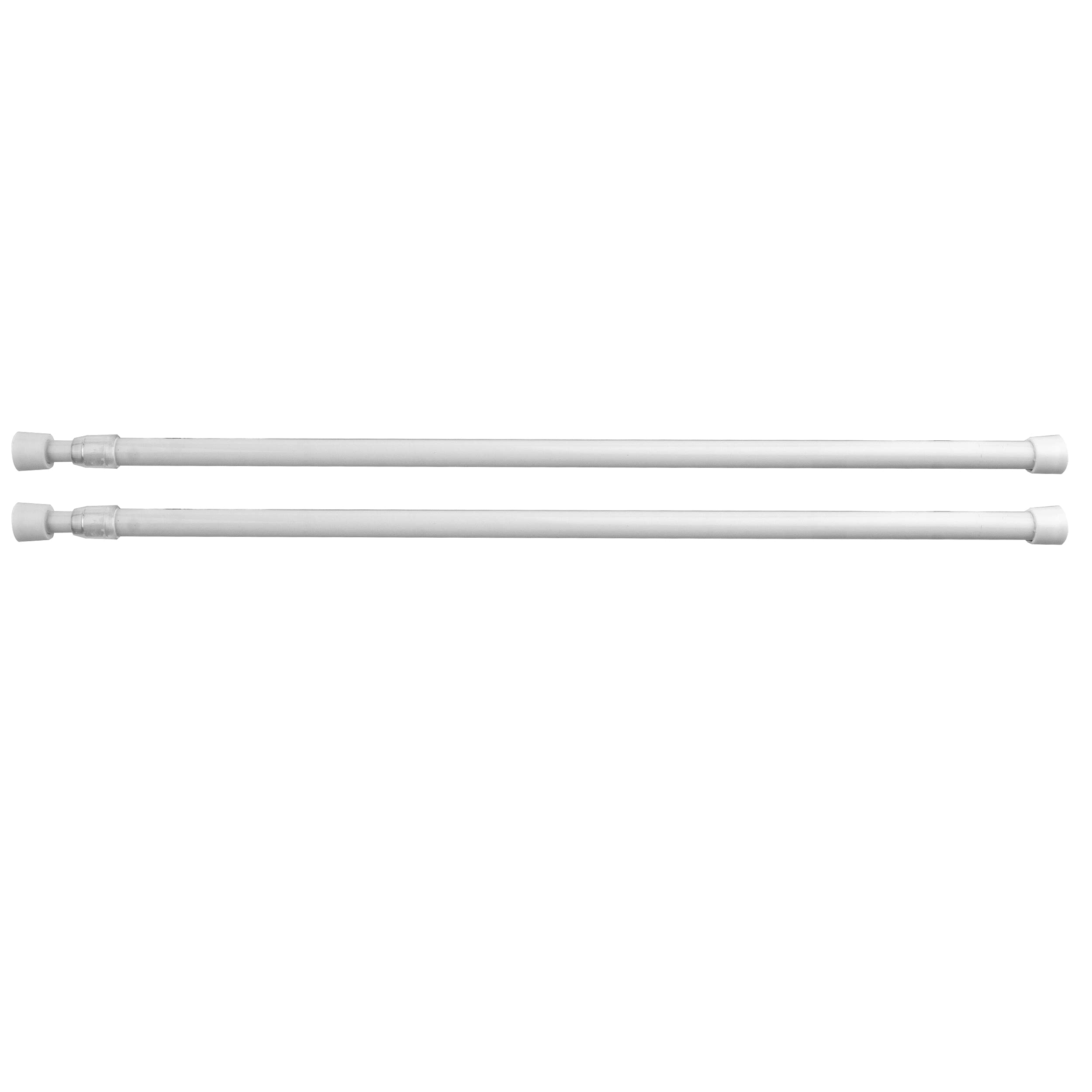 Rod Desyne 1/3" Round Spring Tension Rod, 20.8-37.4 inch (Set of 2), White