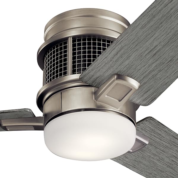 KICHLER Chiara 52 in. Integrated LED Indoor Brushed Nickel Flush Mount Ceiling Fan with Light Kit and Wall Control 300352NI