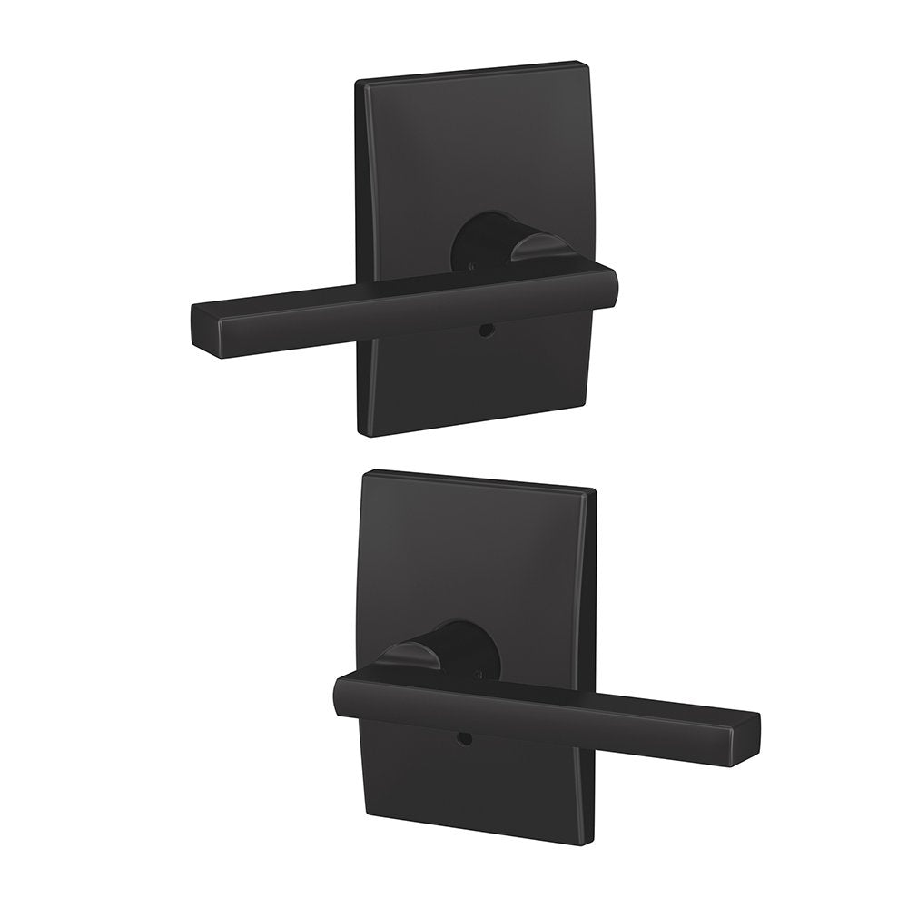 SCHLAGE Custom FC172 LAT 622 CEN Latitude Non-Turning Lever with Century Trim, Matte Black