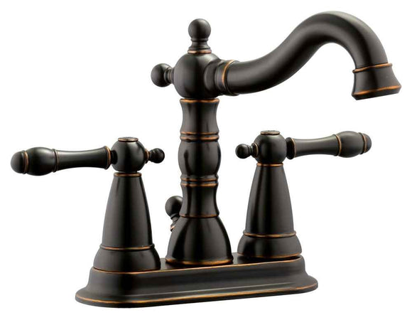 Design House 523282 Oakmont Traditional Centerset Deck Mount 2-Handle Bathroom Faucet, ‎4-inch, Oil Rubbed Bronze