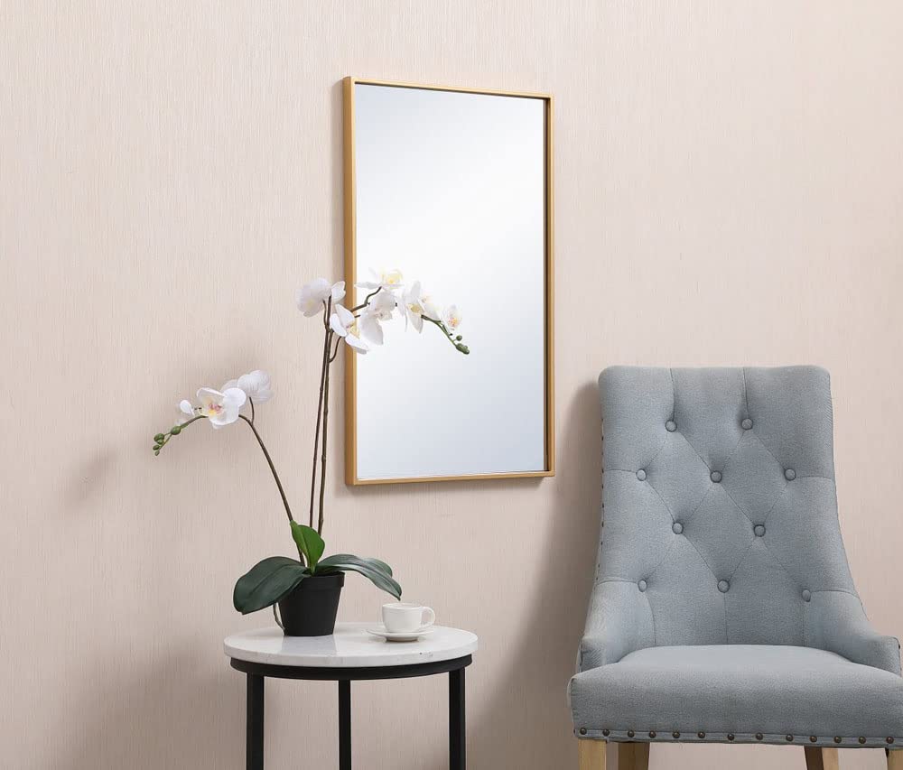 Elegant Decor Metal Frame Rectangle Mirror 18x28 inch in Silver