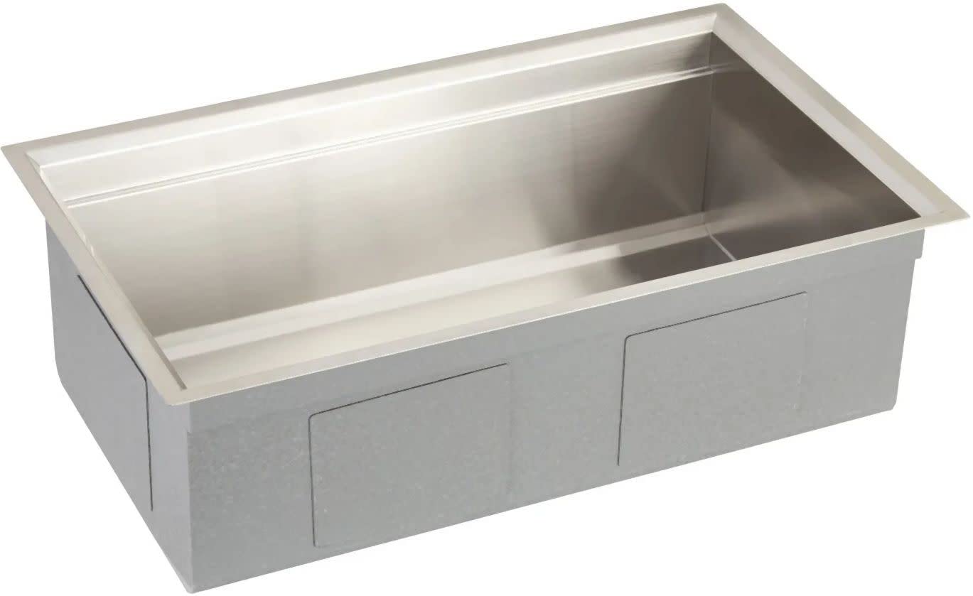 Signature Hardware 447793 Workspace 32" Undermount Single Basin Stainless Steel Kitchen Sink with Accessories