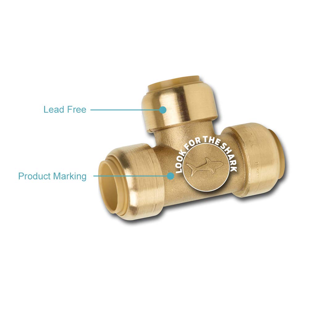 SharkBite Toilet Connection Kit with Angle Stop, Push to Connect Brass Plumbing Fittings, PEX Pipe, Copper, CPVC, PE-RT, 25088