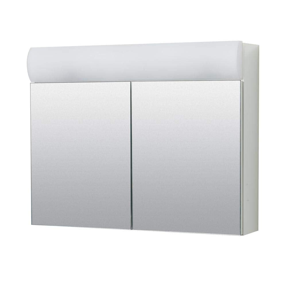 Zenith 23.25 in. W x 18.63 in. H x 5.88 in. D Surface Mount Lighted Frameless Bi-View Medicine Cabinet in White