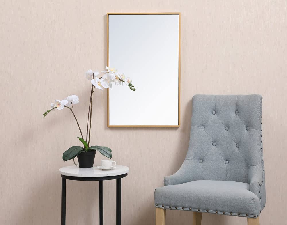 Elegant Decor Metal Frame Rectangle Mirror 18x28 inch in Silver