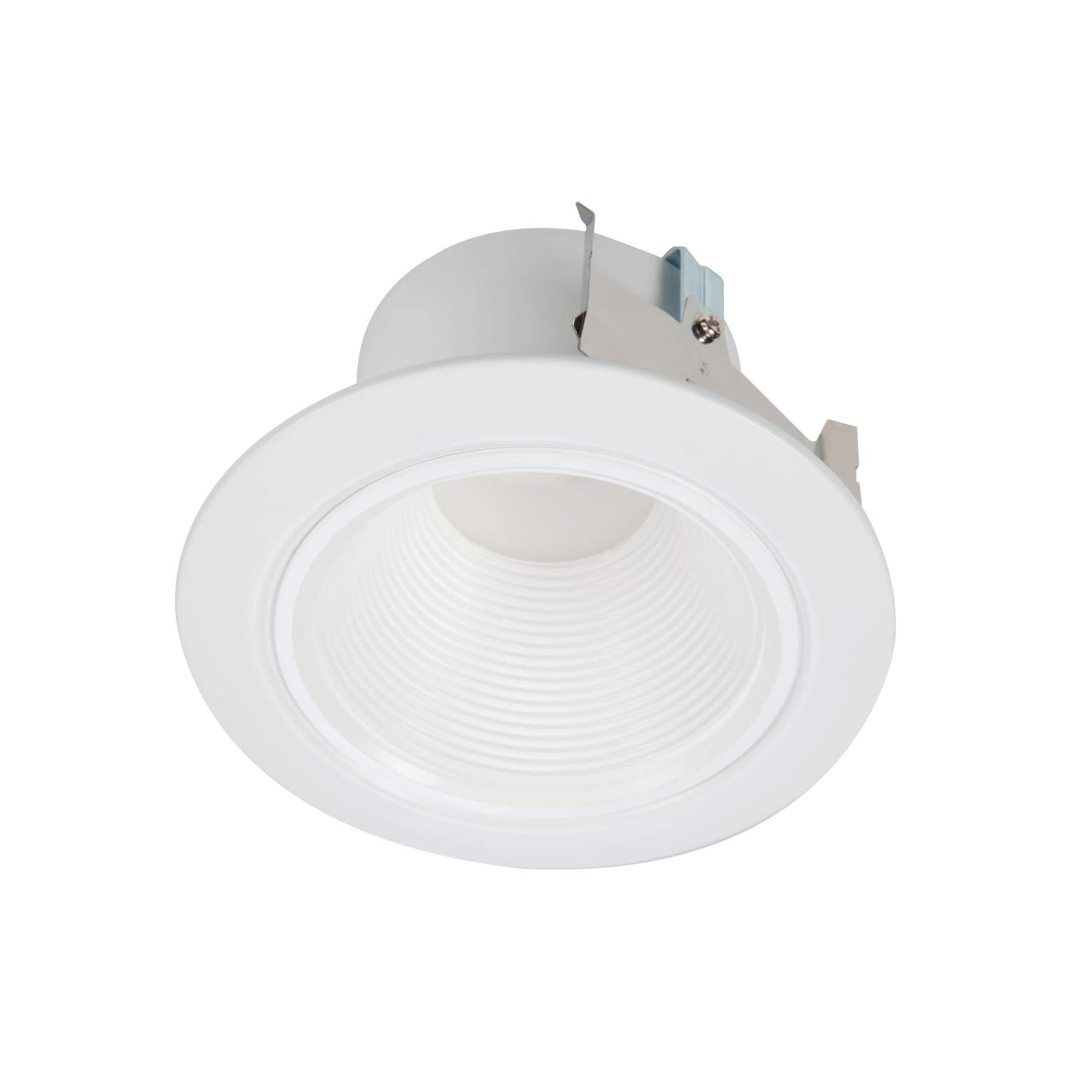 RL 4 in. White Integrated LED Recessed Ceiling Light Retrofit Trim at 3000K Soft White, Deep Baffle for Low Glare