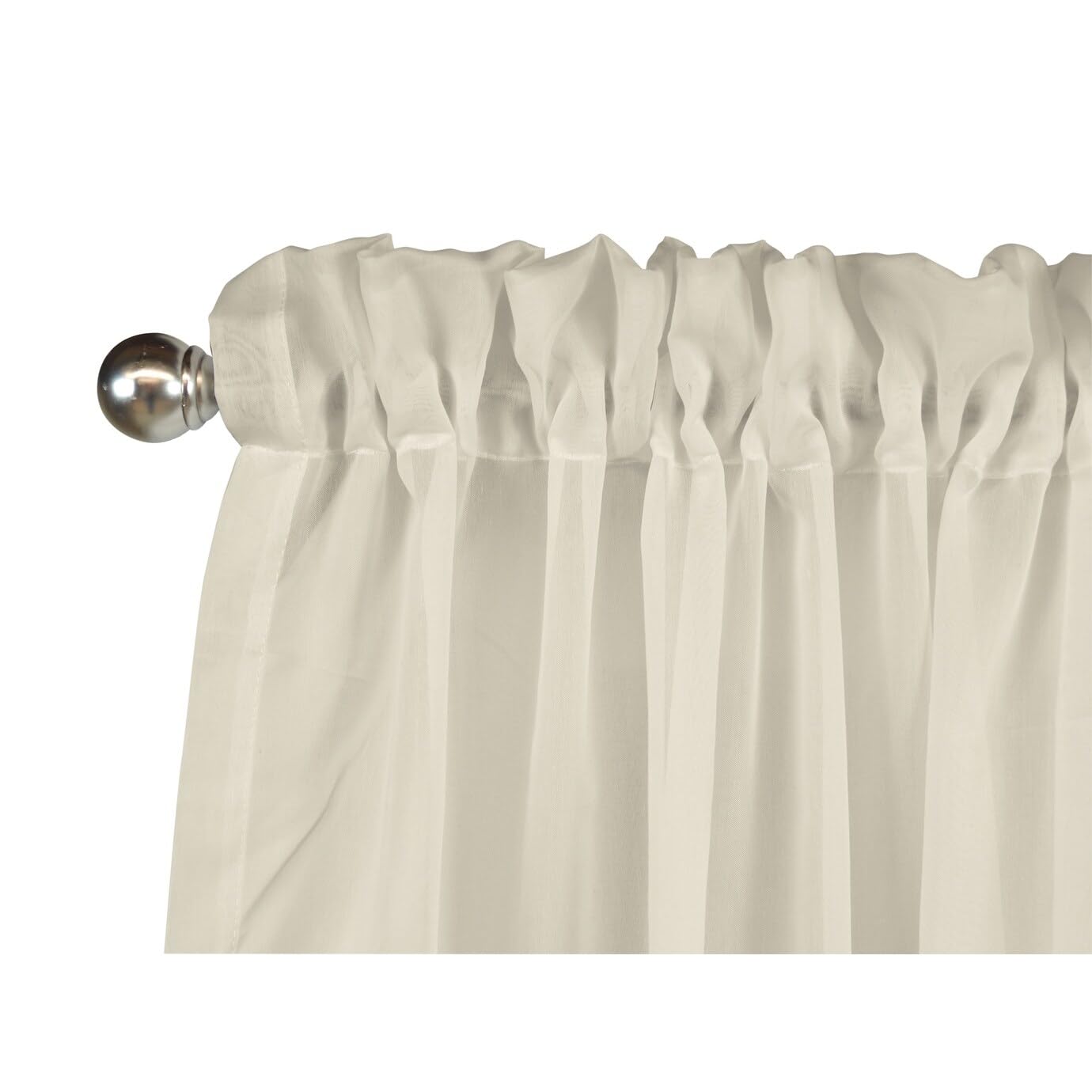 Ricardo Tergaline Semi-Sheer, Unique Two-Way Rod Pocket Top, 108-IN Extra Wide Panel with Custom Weighted Corded Bottom Hem White 108 x 96 96 Inches