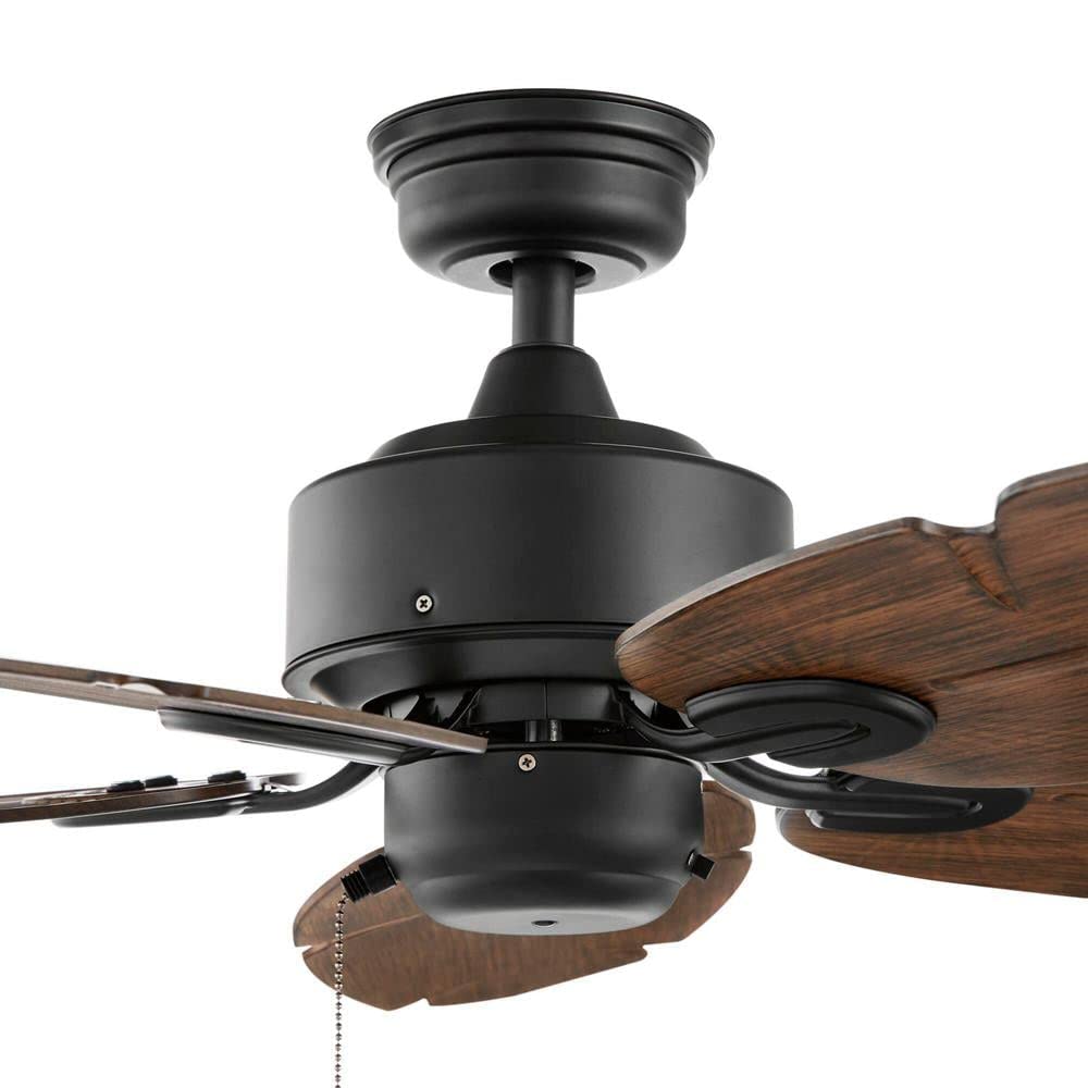 Hampton Bay Lillycrest II 52 in. Indoor/Outdoor Matte Black Wet Rated Ceiling Fan with 5 Weather Resistant QuickInstall Blades 32719