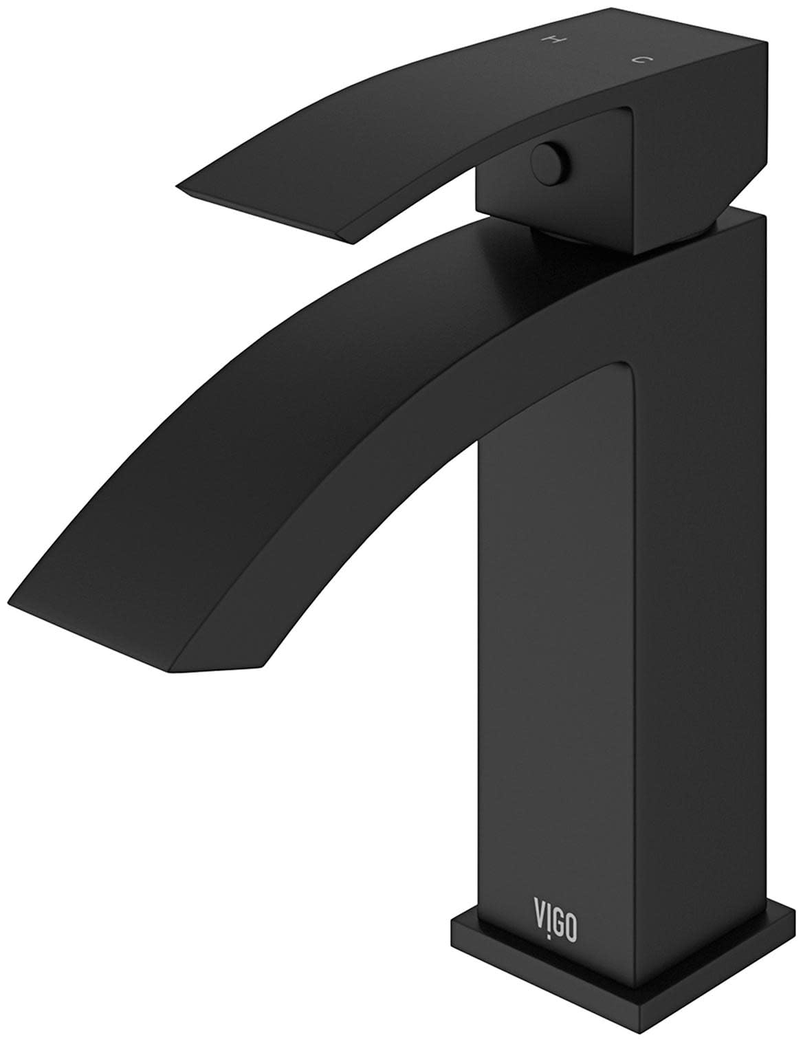 VIGO VG01015MB 7" H Satro Matte Black Single-Handle Single Hole Vessel Deck-Mount WaterSense Waterfall Bathroom Sink Faucet