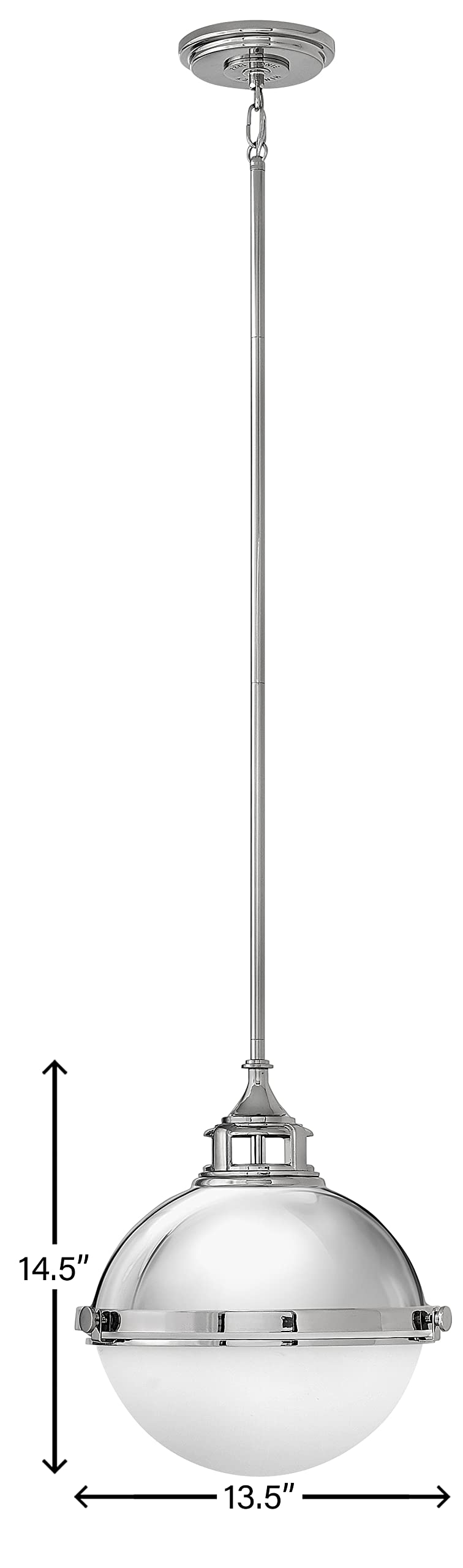 Hinkley Fletcher Collection Two Light Stem Hung Pendant, Polished Nickel