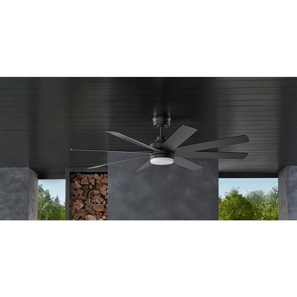 Home Decorators Collection Celene 62 in. LED Indoor/Outdoor Matte Black Ceiling Fan with Light and Remote Control with Color Changing Technology YG908A-MBK