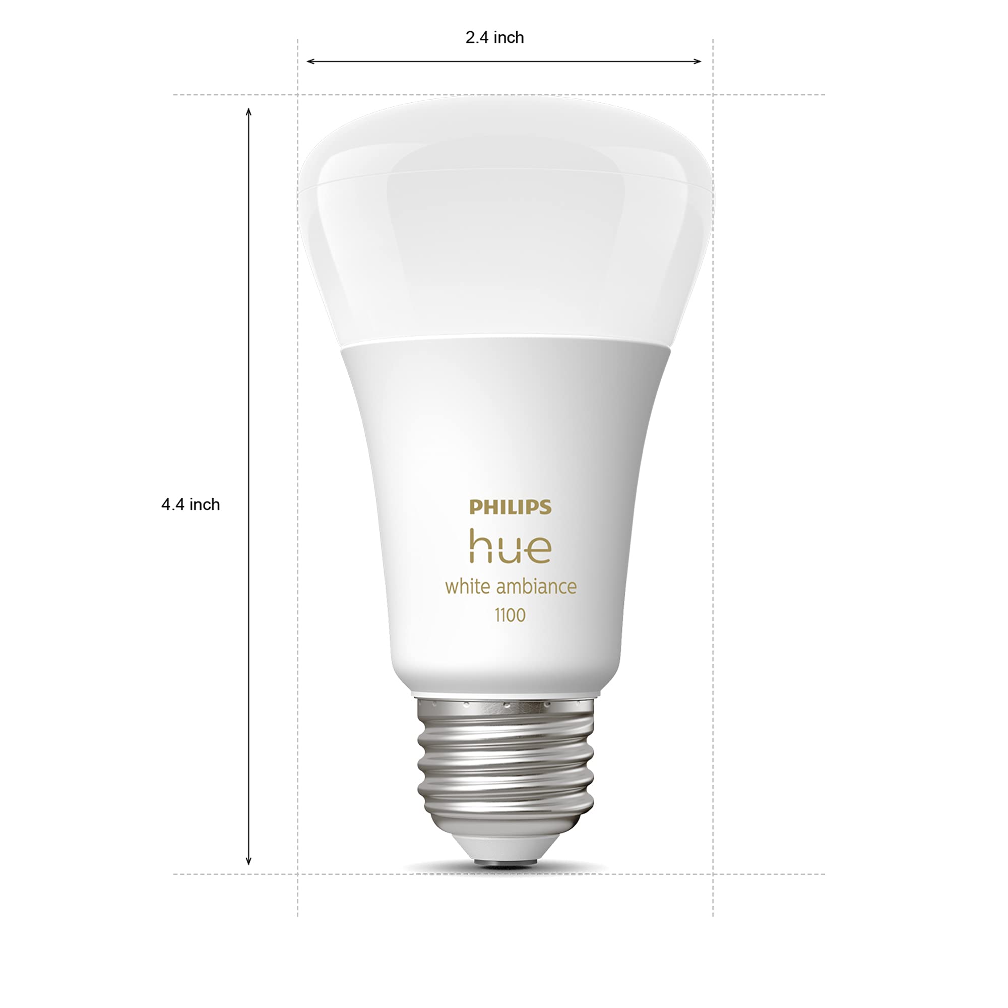 Philips Hue Smart 60W A19 LED Bulb - Soft Warm White Light - 2 Pack - 800LM - E26 - Indoor - Control with Hue App - Works with Alexa, Google Assistant and Apple Homekit