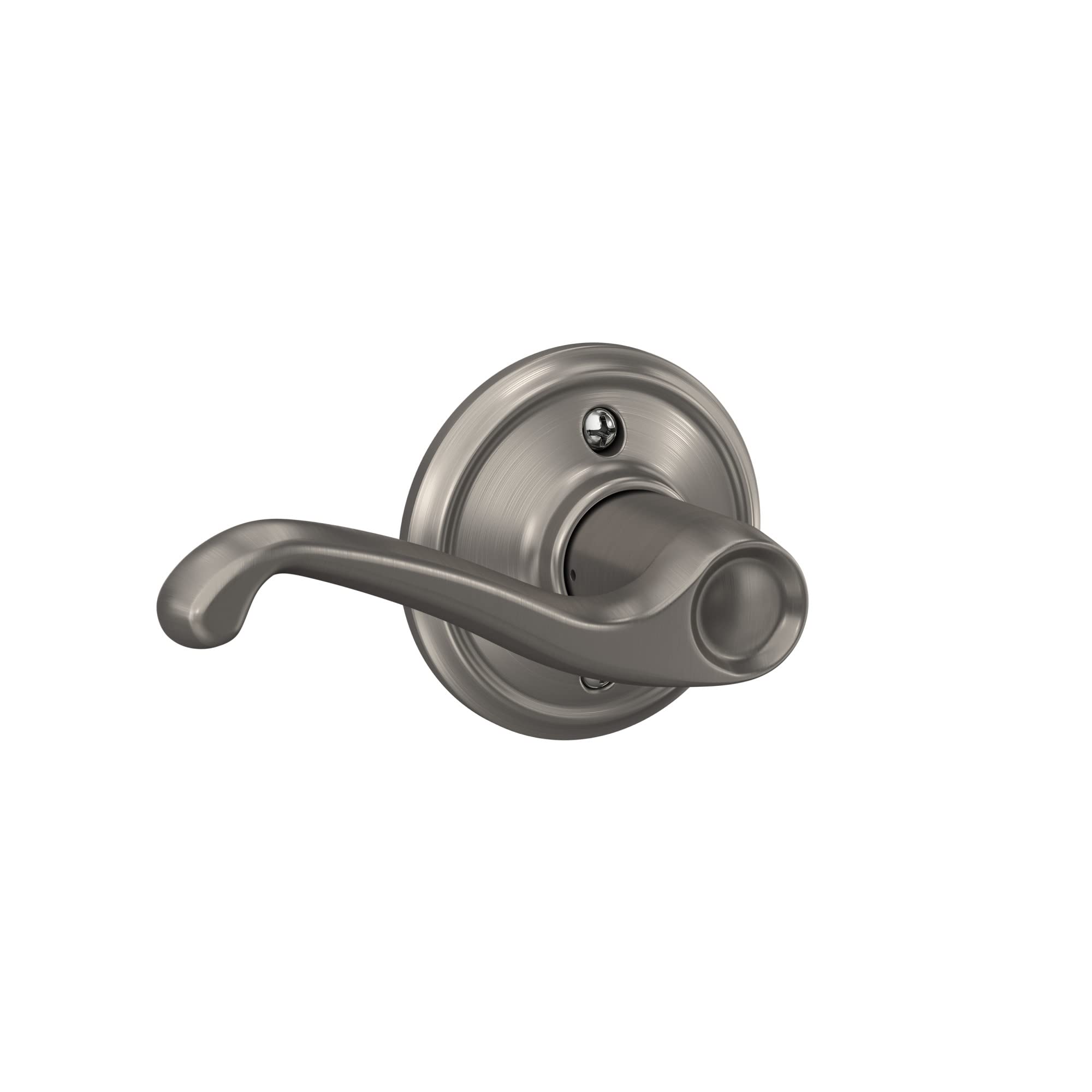 Schlage F170 FLA 619 LH Left Handed Flair Door Lever, One Sided Non-Turning Dummy Door Handle, Satin Nickel