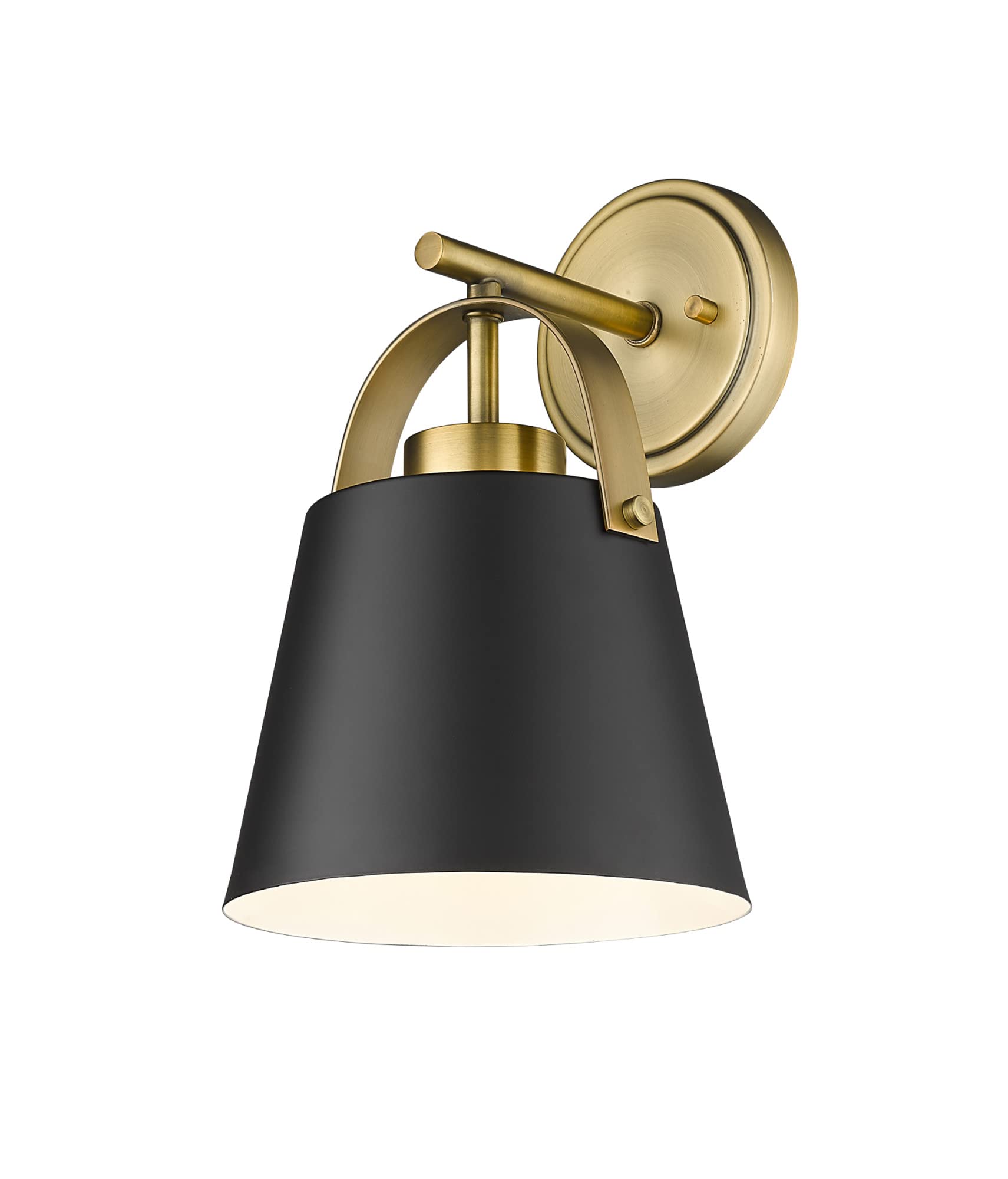 Z-Lite 726-1S-MB+HBR Z-Studio - 1 Light Wall Sconce In Modern Style-12.75 Inches Tall and 8 Inches Wide, Finish Color: Matte Black/Heritage Brass