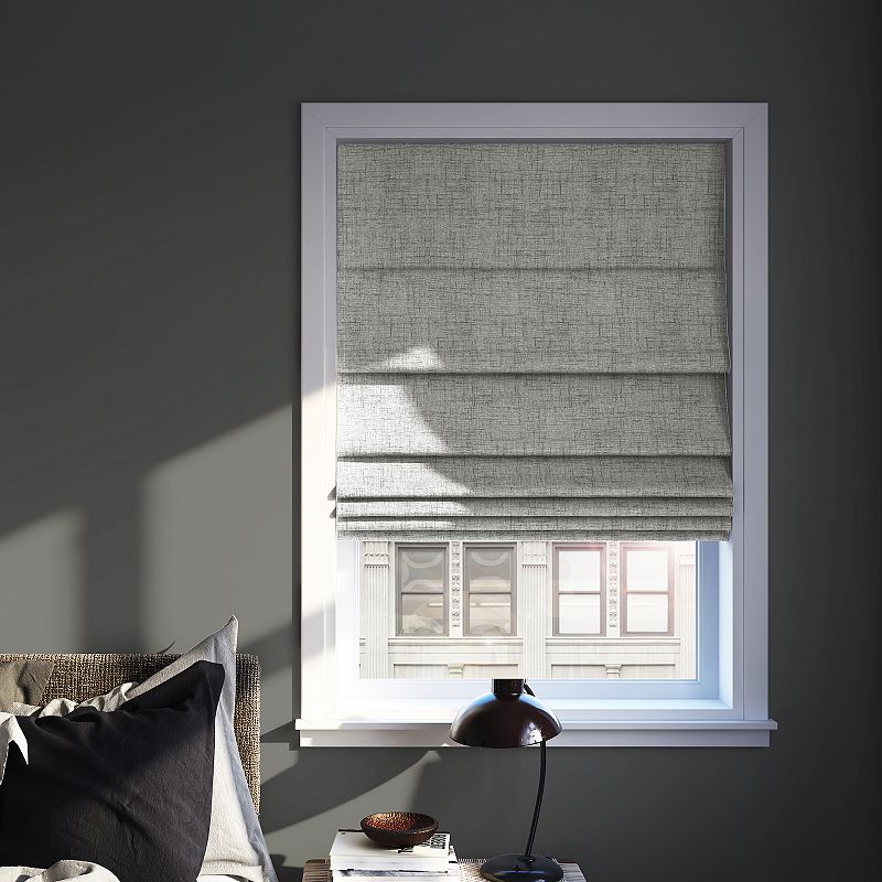 Sun Zero Somerton Textured 100% Blackout Cordless Roman Shade, 64" x 27"