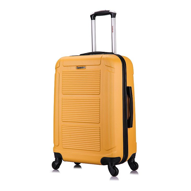 InUSA Pilot Lightweight Hardside Medium Checked Spinner Suitcase - Mustard