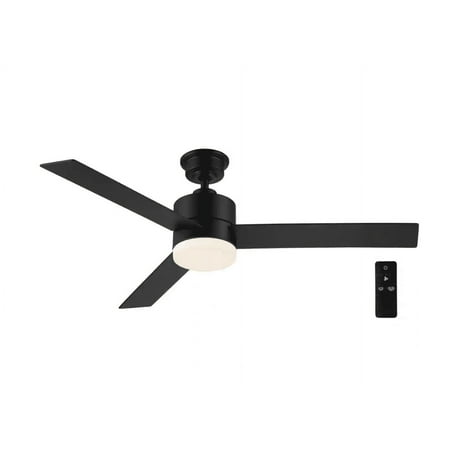 Home Decorators Madison 52 in. LED Matte Black Ceiling Fan with Light and Remote