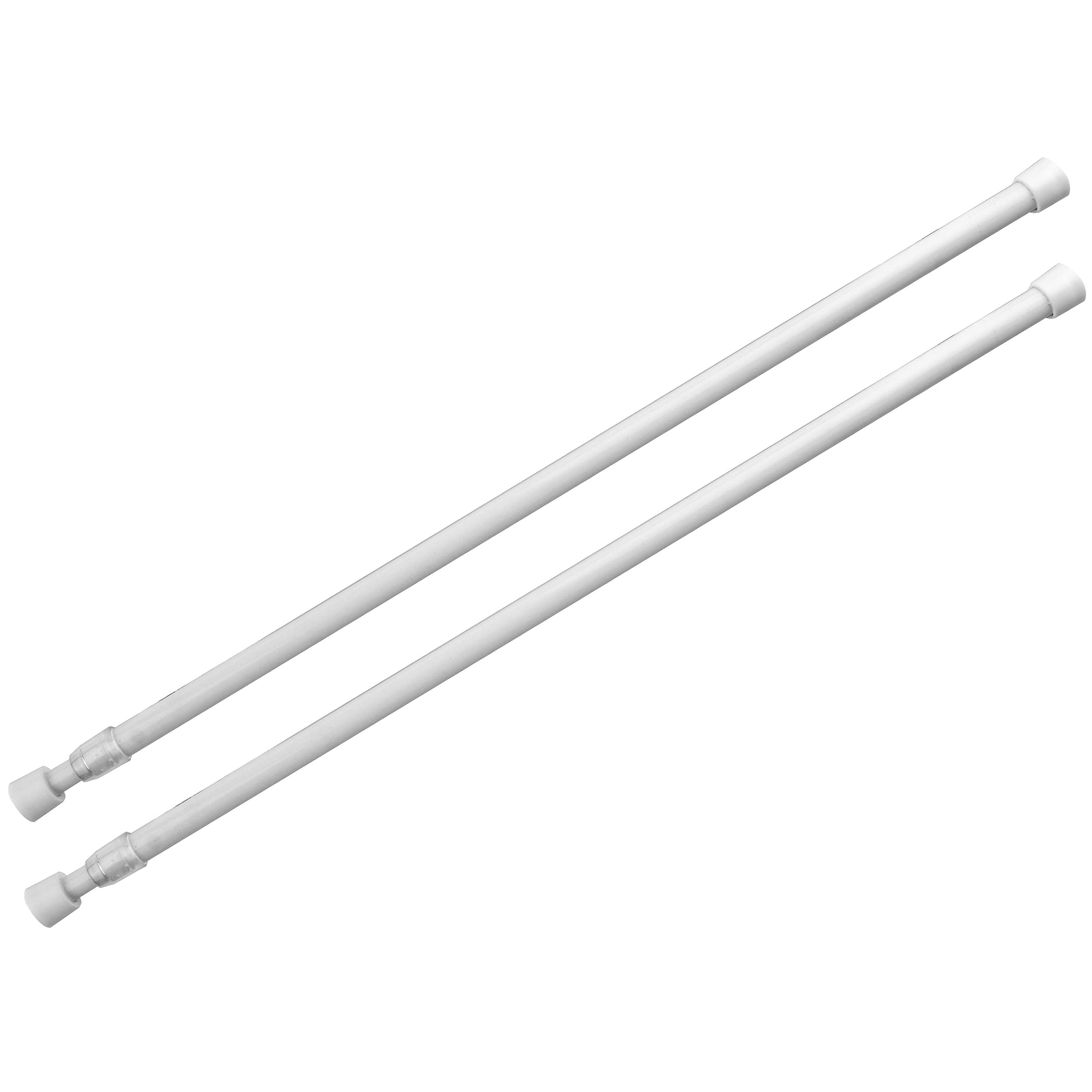 Rod Desyne 1/3" Round Spring Tension Rod, 20.8-37.4 inch (Set of 2), White