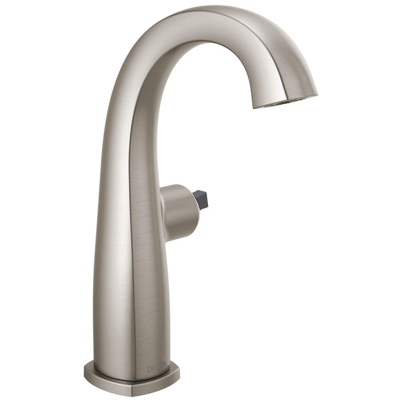 DELTA FAUCET 677-SSLHP-DST Mid-Height Bathroom Faucet-Less Handle Single Hole, Stainless