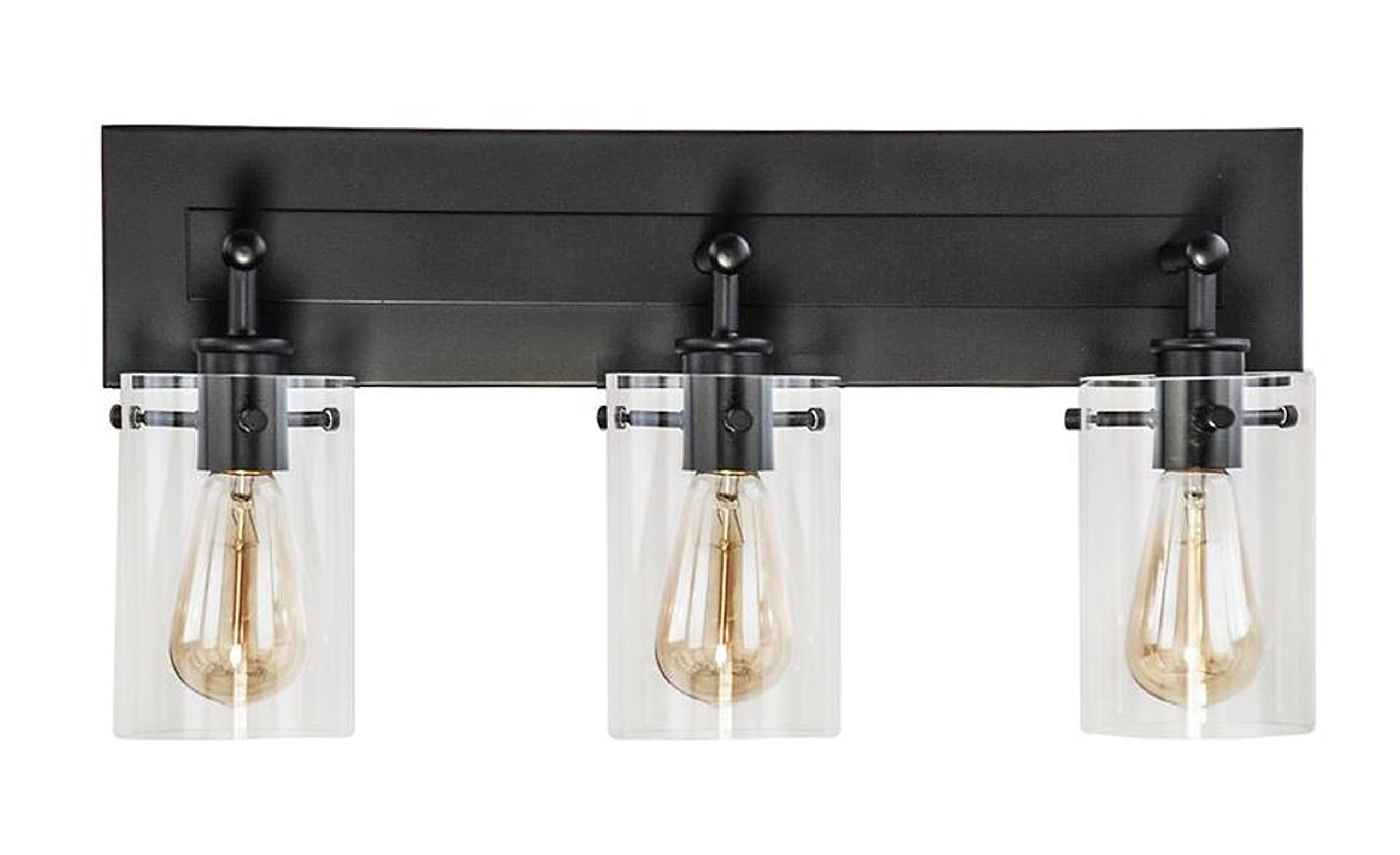 Hampton Bay Lighting Regan 21 in. 3-Light Espresso Bronze Bathroom Vanity Light with Clear Glass Shades (DS19267)