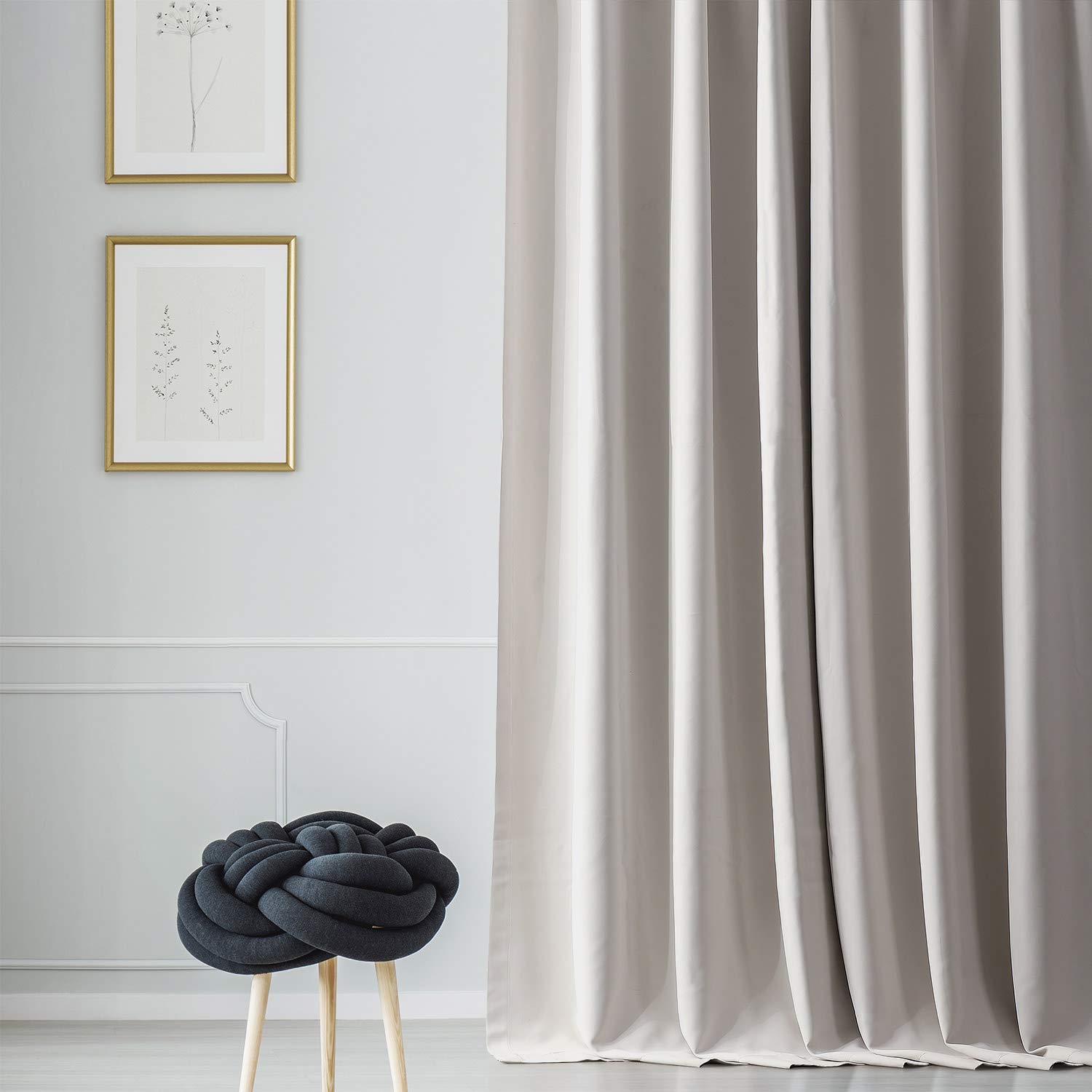 HPD Half Price Drapes Solid Room Darkening Curtains 50 X 84 (1 Panel), BOCH-171113-84, Alabaster Beige