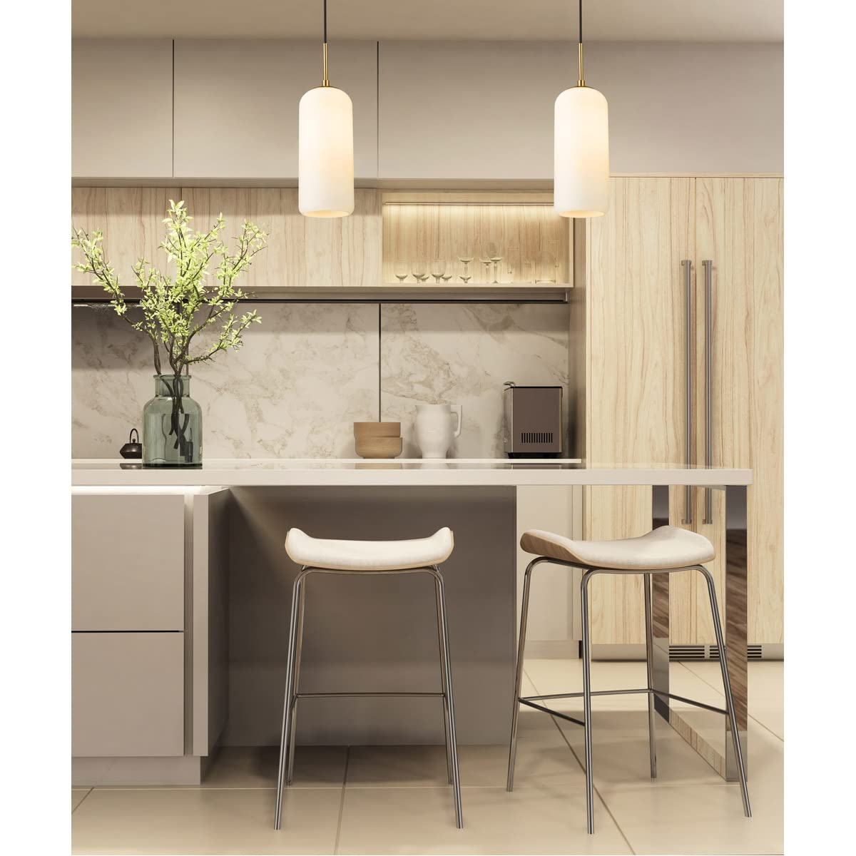 Monty - 1 Light Pendant in Mid-Century Style-17 Inches Tall and 5.25 Inches Wide -Traditional Installation