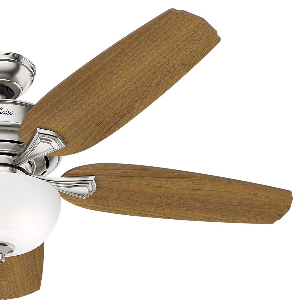 Channing 54 inch Hunter LED Indoor Easy Install Brushed Nickel Ceiling Fan with Hunter Express feature set