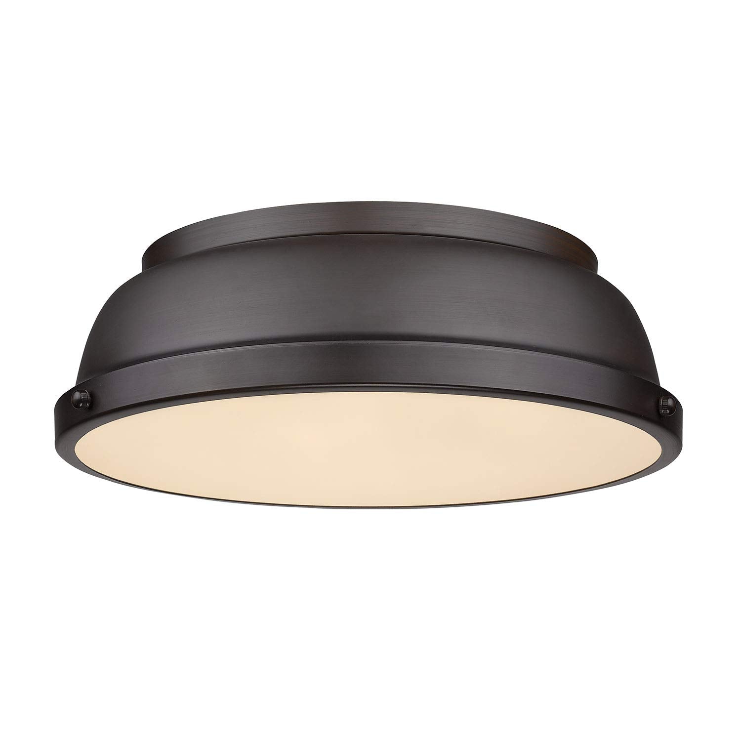 Golden Lighting 3602-14 RBZ Duncan Flush Mount, Rubbed Bronze with Rubbed Bronze Shade