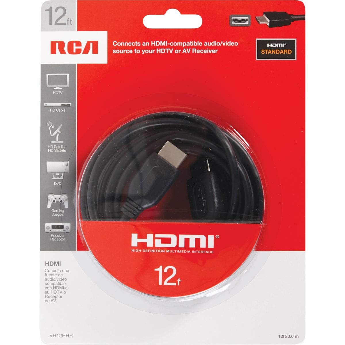 AUDIOVOX RCA Vh12hhr HDMI Cable (12ft)