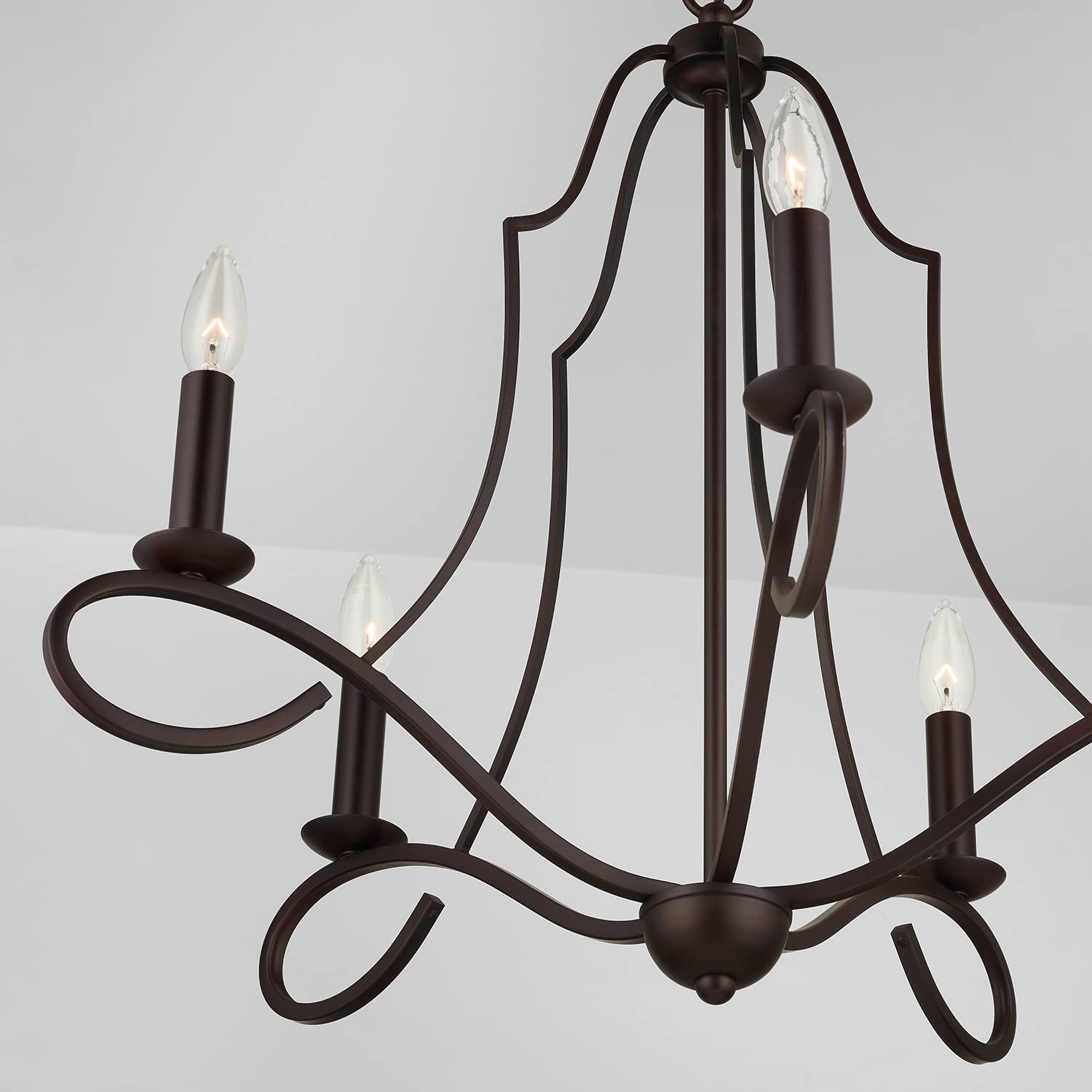 HomePlace Lighting 439551BZ Cameron European Inspired Chandelier, 5-Light 500 Total Watts, 24" H x 27" W, Bronze