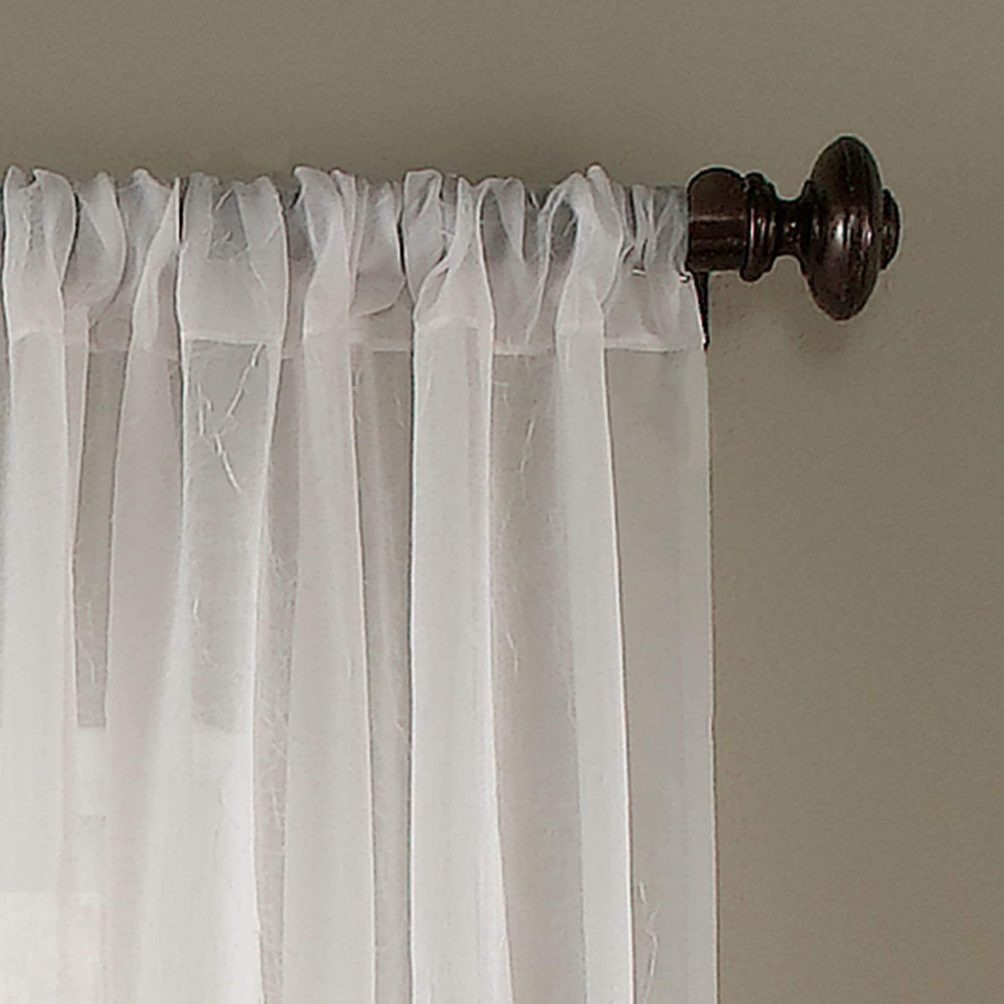 Curtainworks Trinity Crinkle Voile Sheer Curtain Panel, 51 x 95 in, Winter