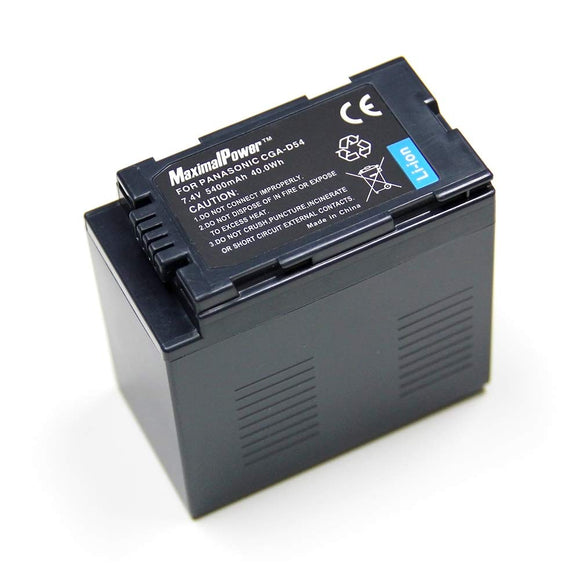 Maximalpower 6000mah Li-ion battery pack for Panasonic CGR-D54S CGP-D28 CGP-D28A/1B and more, fully decoded w/ 3yr warranty
