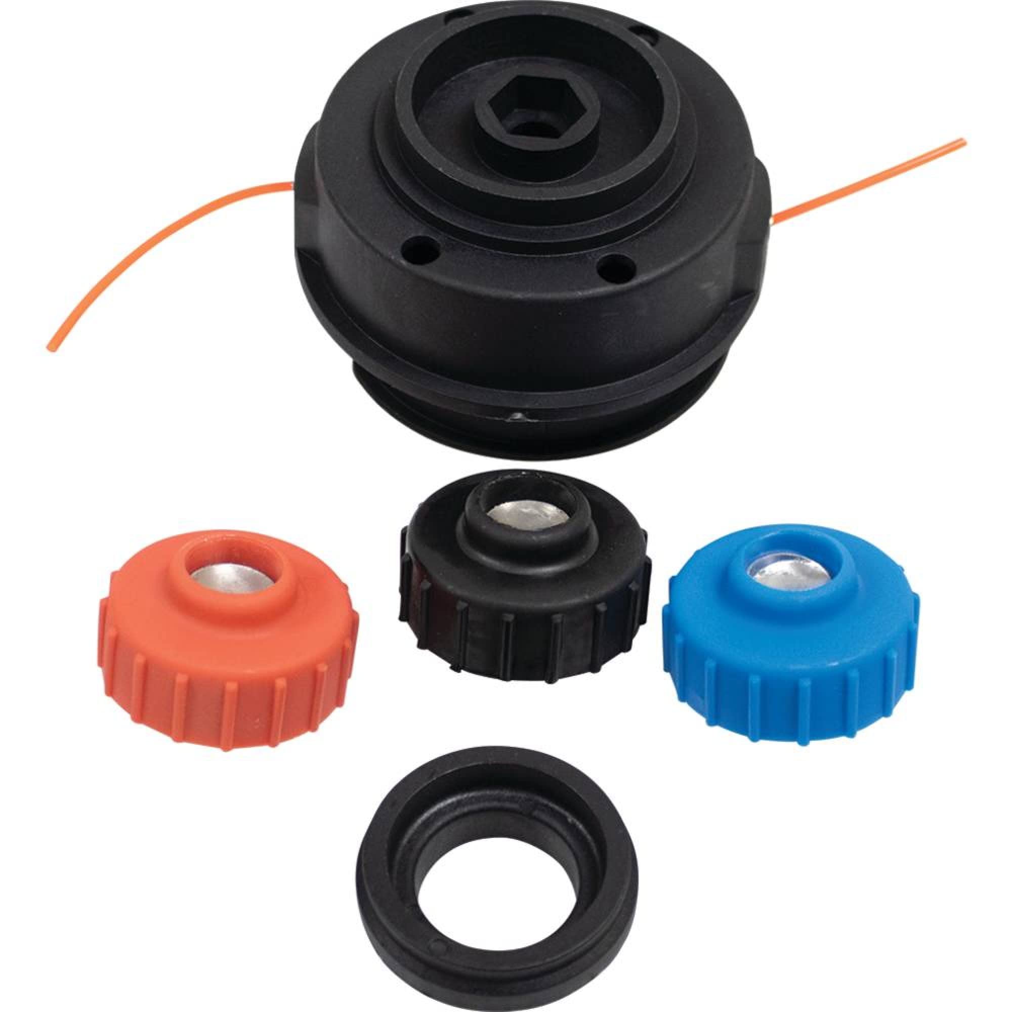 Stens New 890-244 Trimmer Head Homelite, Ryobi, MTD and McCulloch Multi-Application, Includes 5/16" Right Hand Thread, 5/16" Left Hand Thread and 1/4" Right Thread knobs for Trimmer